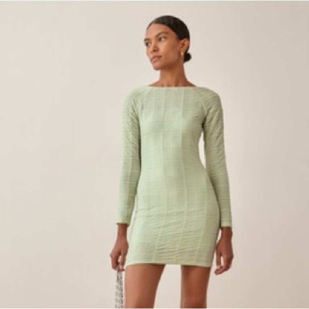 Reformation Long Sleeve Dee Dee Dress in Mint